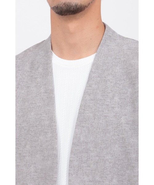 HIGH STREET(ハイストリート)の「ヒートパフォーマーノーカラーJK(ノーカラージャケット・メンズ・ブラック/グレー/ネイビー・MEDIUM/LARGE/LL)」の9枚目の写真