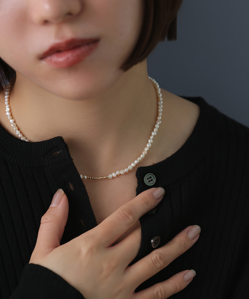 ミラーボール*サザレパールネックレス K10（ネックレス）｜Lilas（リラ