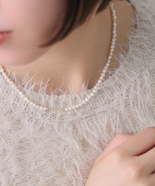 Lilas(リラ)の「ミラーボール*サザレパールネックレス K10(ネックレス・レディース・ゴールド・FREE)」の18枚目の写真