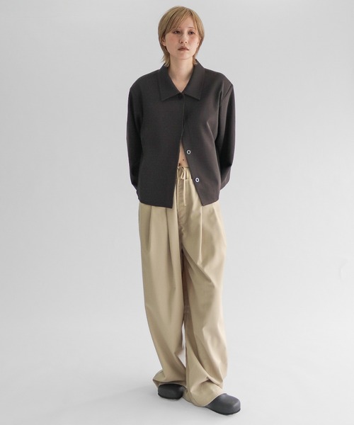 lit（リット）の「Soutien Collar Short Jacket（その他アウター・レディース・チャコールグレー/ブラック・FREE）」の10枚目の写真