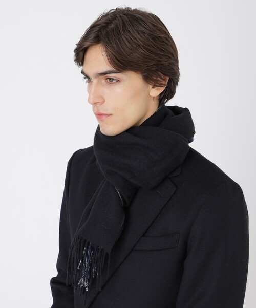 BLACK LABEL CRESTBRIDGE（ブラックレーベル・クレストブリッジ）の「クレストブリッジチェックリバーシブルマフラー（マフラー・メンズ・ベージュ系その他3/ブラック・FREE）」の7枚目の写真