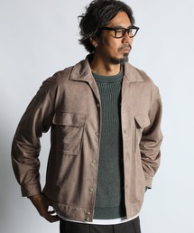 The DUFFER of ST.GEORGE | FAKE SUEDE OPEN COLLAR SHIRT:フェイクスウェード オープンカラーシャツ 開襟シャツ(シャツ/ブラウス)