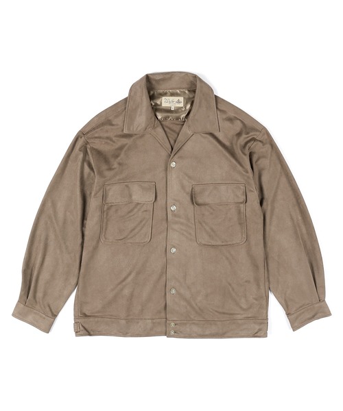 The DUFFER of ST.GEORGE(ザダファーオブセントジョージ)の「FAKE SUEDE OPEN COLLAR SHIRT:フェイクスウェード オープンカラーシャツ 開襟シャツ(シャツ/ブラウス・メンズ・ブラウン/グレイッシュベージュ・X-LARGE/LARGE/MEDIUM)」の10枚目の写真