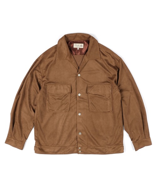 The DUFFER of ST.GEORGE(ザダファーオブセントジョージ)の「FAKE SUEDE OPEN COLLAR SHIRT:フェイクスウェード オープンカラーシャツ 開襟シャツ(シャツ/ブラウス・メンズ・ブラウン/グレイッシュベージュ・X-LARGE/LARGE/MEDIUM)」の9枚目の写真