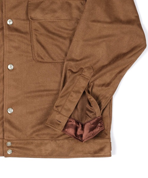 The DUFFER of ST.GEORGE(ザダファーオブセントジョージ)の「FAKE SUEDE OPEN COLLAR SHIRT:フェイクスウェード オープンカラーシャツ 開襟シャツ(シャツ/ブラウス・メンズ・ブラウン/グレイッシュベージュ・X-LARGE/LARGE/MEDIUM)」の13枚目の写真