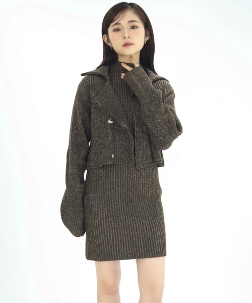 Luan(ルアン)の「【Luan】RIB KNIT ENSEMBLE/リブニットアンサンブル(ニット/セーター・レディース・ブラウン/グレー・FREE)」の2枚目の写真