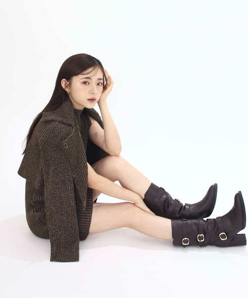 Luan(ルアン)の「【Luan】RIB KNIT ENSEMBLE/リブニットアンサンブル(ニット/セーター・レディース・ブラウン/グレー・FREE)」の11枚目の写真
