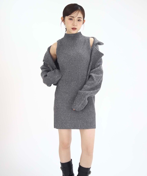 Luan(ルアン)の「【Luan】RIB KNIT ENSEMBLE/リブニットアンサンブル(ニット/セーター・レディース・ブラウン/グレー・FREE)」の9枚目の写真