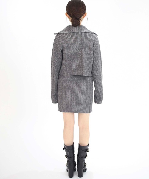 Luan(ルアン)の「【Luan】RIB KNIT ENSEMBLE/リブニットアンサンブル(ニット/セーター・レディース・ブラウン/グレー・FREE)」の7枚目の写真