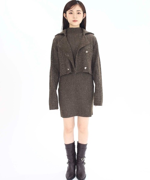 Luan(ルアン)の「【Luan】RIB KNIT ENSEMBLE/リブニットアンサンブル(ニット/セーター・レディース・ブラウン/グレー・FREE)」の14枚目の写真