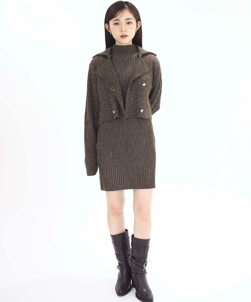Luan(ルアン)の「【Luan】RIB KNIT ENSEMBLE/リブニットアンサンブル(ニット/セーター・レディース・ブラウン/グレー・FREE)」の12枚目の写真