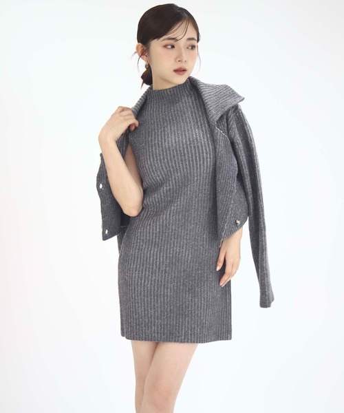 Luan(ルアン)の「【Luan】RIB KNIT ENSEMBLE/リブニットアンサンブル(ニット/セーター・レディース・ブラウン/グレー・FREE)」の3枚目の写真