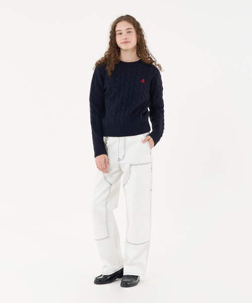 AECA(エイカ)の「AECA CLOVER CASUAL CABLE KNIT-NAVY(ニット/セーター・メンズ・その他・MEDIUM/LARGE/SMALL)」の6枚目の写真