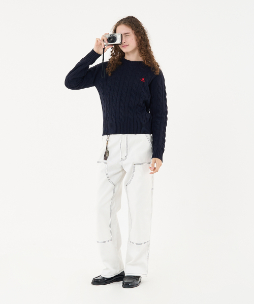 AECA(エイカ)の「AECA CLOVER CASUAL CABLE KNIT-NAVY(ニット/セーター・メンズ・その他・MEDIUM/LARGE/SMALL)」の5枚目の写真