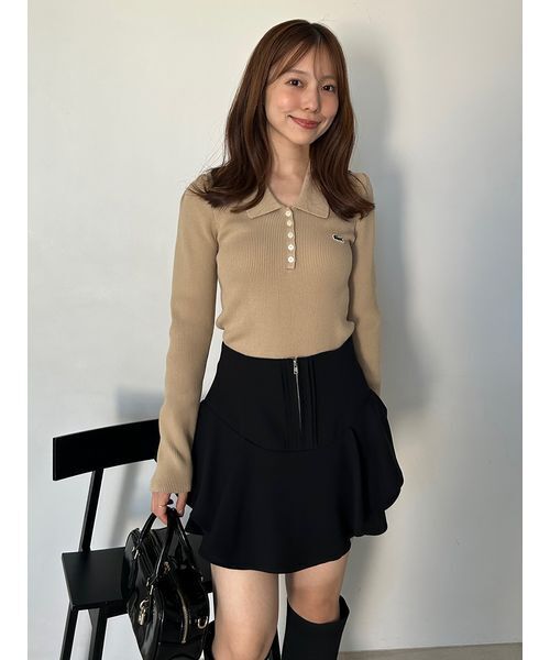 SNIDEL（スナイデル）の「LACOSTE/ポロリブニット（ニット/セーター・レディース・その他/ホワイト/キャメル/グレー・F）」の19枚目の写真