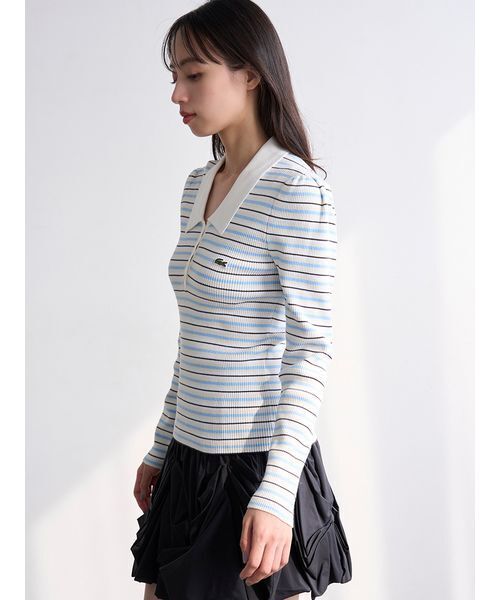 SNIDEL（スナイデル）の「LACOSTE/ポロリブニット（ニット/セーター・レディース・その他/ホワイト/キャメル/グレー・F）」の17枚目の写真