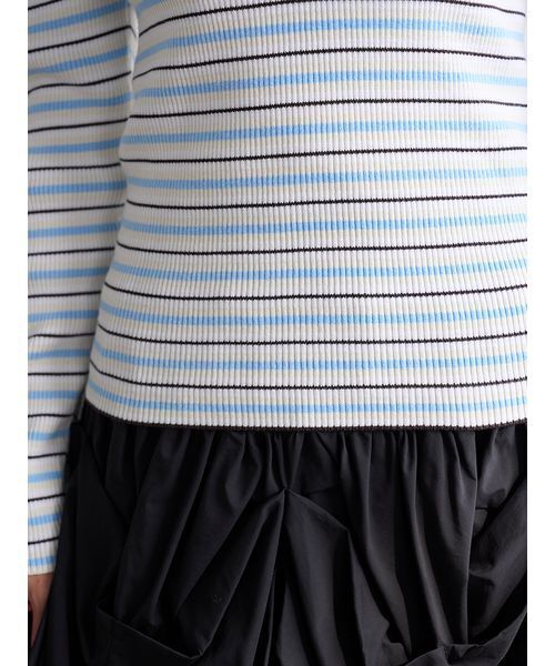 SNIDEL（スナイデル）の「LACOSTE/ポロリブニット（ニット/セーター・レディース・その他/ホワイト/キャメル/グレー・F）」の8枚目の写真