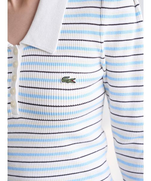 SNIDEL（スナイデル）の「LACOSTE/ポロリブニット（ニット/セーター・レディース・その他/ホワイト/キャメル/グレー・F）」の9枚目の写真