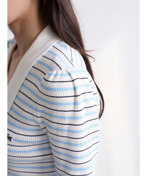 SNIDEL（スナイデル）の「LACOSTE/ポロリブニット（ニット/セーター・レディース・その他/ホワイト/キャメル/グレー・F）」の10枚目の写真