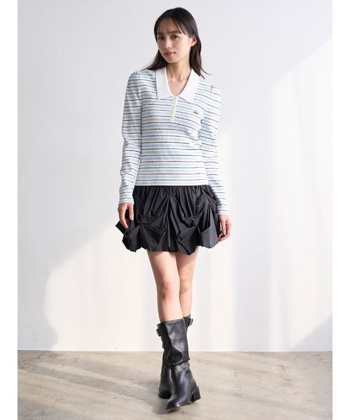 SNIDEL（スナイデル）の「LACOSTE/ポロリブニット（ニット/セーター・レディース・その他/ホワイト/キャメル/グレー・F）」の11枚目の写真