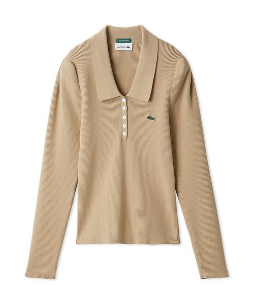 SNIDEL（スナイデル）の「LACOSTE/ポロリブニット（ニット/セーター・レディース・その他/ホワイト/キャメル/グレー・F）」の5枚目の写真