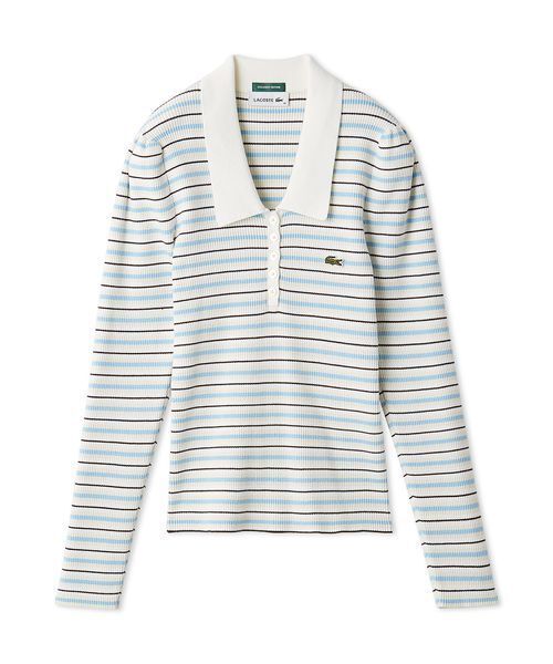 SNIDEL（スナイデル）の「LACOSTE/ポロリブニット（ニット/セーター・レディース・その他/ホワイト/キャメル/グレー・F）」の6枚目の写真
