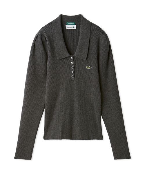 SNIDEL（スナイデル）の「LACOSTE/ポロリブニット（ニット/セーター・レディース・その他/ホワイト/キャメル/グレー・F）」の12枚目の写真