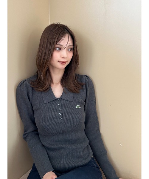 新作新品タグ付き　スナイデル♡ LACOSTE/ポロニット LACOSTE/ポロリブニット（ニット/セーター）｜SNIDEL（スナイデル）の