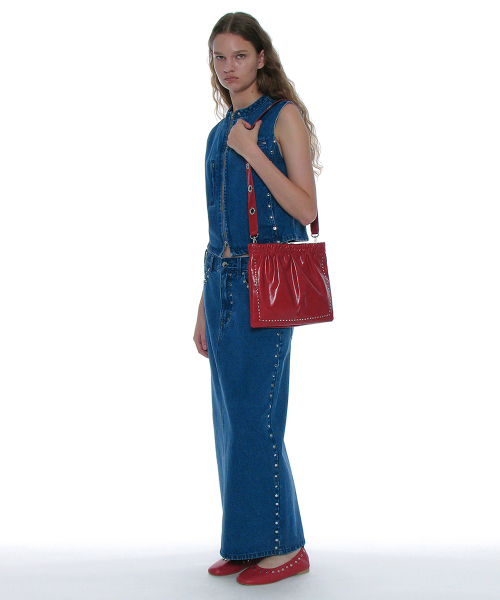 PARTIMENTO WOMEN(パルティメントウィメン)の「スタディッドジップアップデニムジャケット_ミッドブルー(ベスト・レディース・その他・MEDIUM/SMALL)」の13枚目の写真
