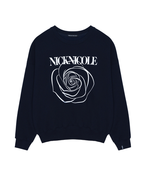 NICK&NICOLE(ニックアンドニコール)の「NICOLE ROSE PRINTING SWEATSHIRT_NAVY WHITE(スウェット・レディース・その他・FREE)」の4枚目の写真