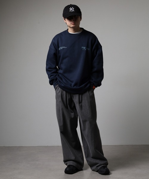 セール】吸湿発熱 裾ドロスト裏起毛スウェット（スウェット