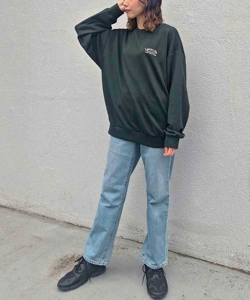 Bleu Bleuet（ブルーブルーエ）の「Lazyアニマル刺繍トレーナー（スウェット・レディース・アイボリー/ダークグリーン/キナリ・M/L）」の10枚目の写真