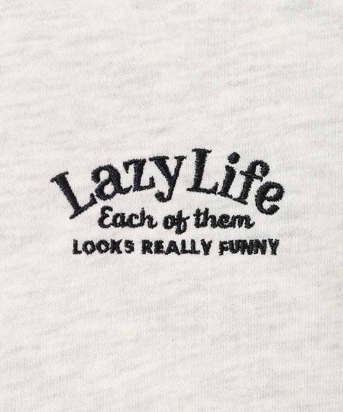 Bleu Bleuet（ブルーブルーエ）の「Lazyアニマル刺繍トレーナー（スウェット・レディース・アイボリー/ダークグリーン/キナリ・M/L）」の15枚目の写真