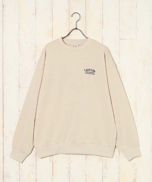 Bleu Bleuet（ブルーブルーエ）の「Lazyアニマル刺繍トレーナー（スウェット・レディース・アイボリー/ダークグリーン/キナリ・M/L）」の18枚目の写真