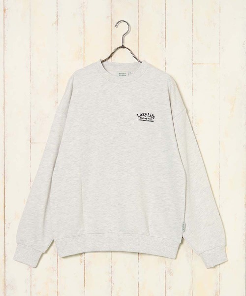 Bleu Bleuet（ブルーブルーエ）の「Lazyアニマル刺繍トレーナー（スウェット・レディース・アイボリー/ダークグリーン/キナリ・M/L）」の19枚目の写真