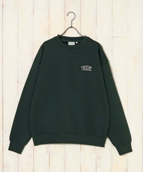 Bleu Bleuet（ブルーブルーエ）の「Lazyアニマル刺繍トレーナー（スウェット・レディース・アイボリー/ダークグリーン/キナリ・M/L）」の20枚目の写真