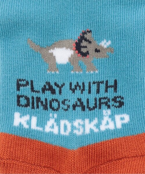 kladskap(クレードスコープ)の「かかと恐竜ショートソックス(ソックス/靴下・キッズ・マスタード/ターコイズブルー・11-13cm/M(16-18cm)/S(13-15cm)/L(18-20cm))」の3枚目の写真