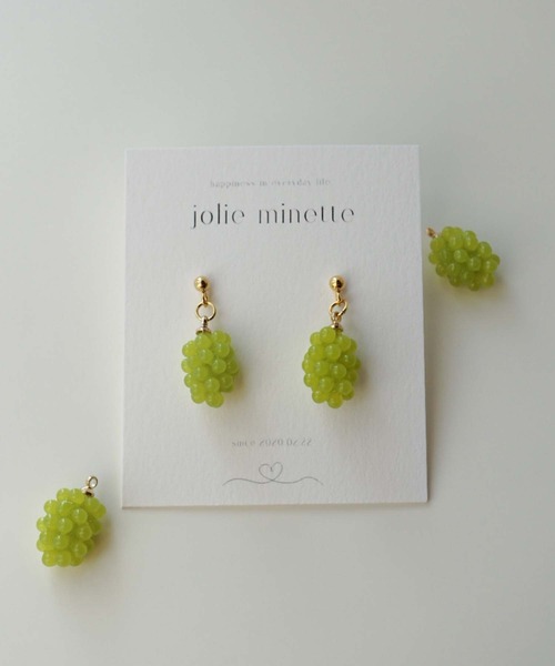 CERCA(チェルカ)の「jolie minette/ミニ ぶどう ピアス/アレルギー対応(ピアス(両耳用)・レディース・グリーン/パープル系その他/イエロー系その他・FREE)」の12枚目の写真