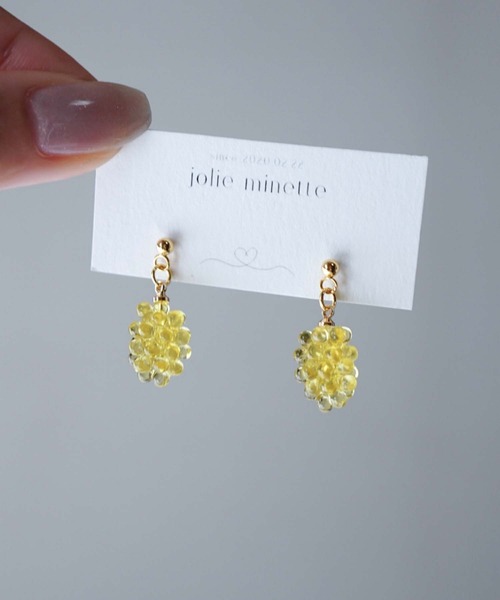 CERCA(チェルカ)の「jolie minette/ミニ ぶどう ピアス/アレルギー対応(ピアス(両耳用)・レディース・グリーン/パープル系その他/イエロー系その他・FREE)」の14枚目の写真