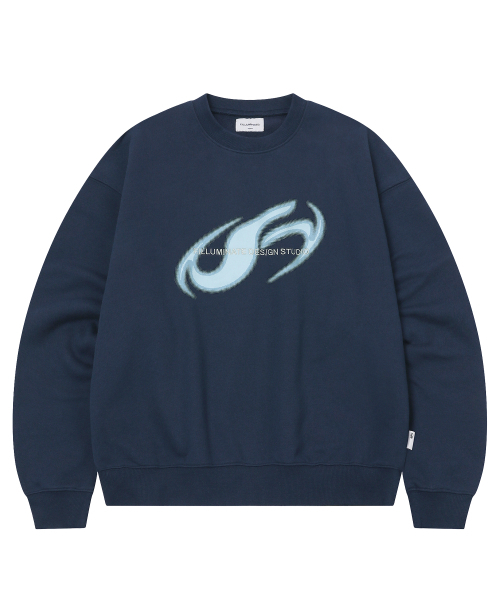 F.ILLUMINATE(フィルミネイト)の「スラントシンボルロゴスウェットシャツ-ネイビー(スウェット・レディース・その他・SMALL/MEDIUM/LARGE)」の1枚目の写真