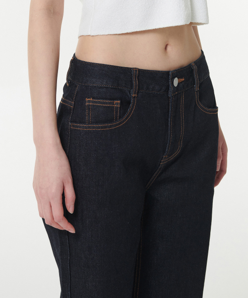 MUSINSA STANDARD WOMAN（ムシンサスタンダードウーマン）の「[クールタンダード] ウィメンズ リニア ストレート デニムパンツ [ディープインディゴ]（デニムパンツ・レディース・その他・29/30/24/25/26/27/28）」の5枚目の写真
