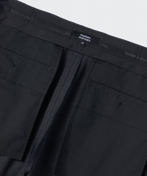 MUSINSA STANDARD（ムシンサスタンダード）の「サマーウールテーパードヒドゥンバンディング10部スラックス[チャコールグレー]（スラックス・メンズ・その他・34/30/31/26/28/29/32/33/38）」の4枚目の写真
