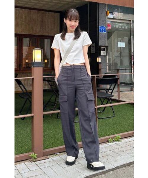 SALT AND CHOCOLATE(ソルトアンドチョコレート)の「カーゴセミワイドスラックスチャコール4W231V003(スラックス・レディース・その他・SMALL/MEDIUM/X-SMALL)」の6枚目の写真