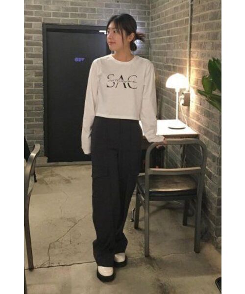 SALT AND CHOCOLATE(ソルトアンドチョコレート)の「カーゴセミワイドスラックスチャコール4W231V003(スラックス・レディース・その他・SMALL/MEDIUM/X-SMALL)」の8枚目の写真