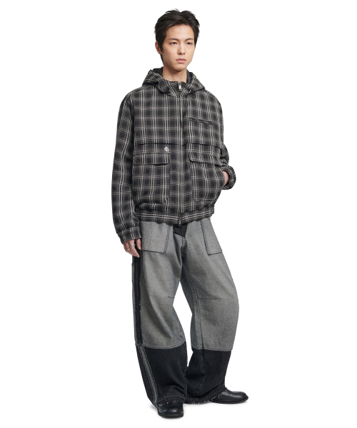 NOMANUAL(NOMANUAL)の「CHECK HOODED JACKET - BLACK(その他アウター・レディース・その他・SMALL/MEDIUM/LARGE)」の3枚目の写真