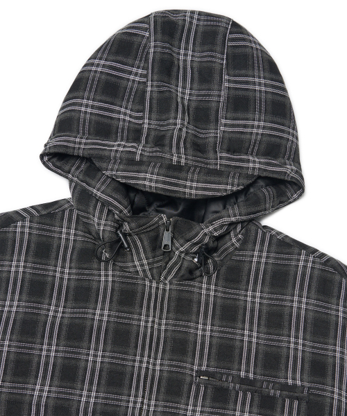 NOMANUAL(NOMANUAL)の「CHECK HOODED JACKET - BLACK(その他アウター・レディース・その他・SMALL/MEDIUM/LARGE)」の5枚目の写真