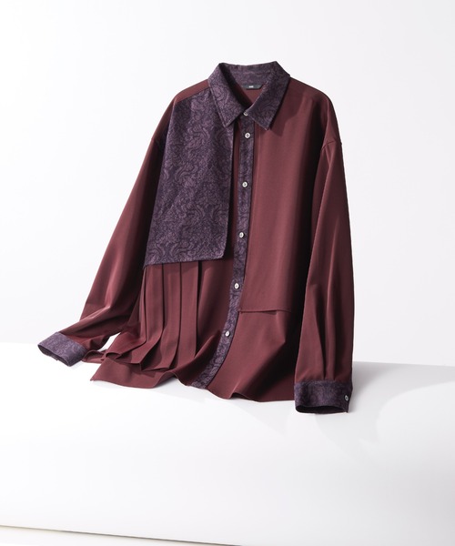 ジャガードアシメプリーツシャツ(HARE)（シャツ/ブラウス）｜HARE