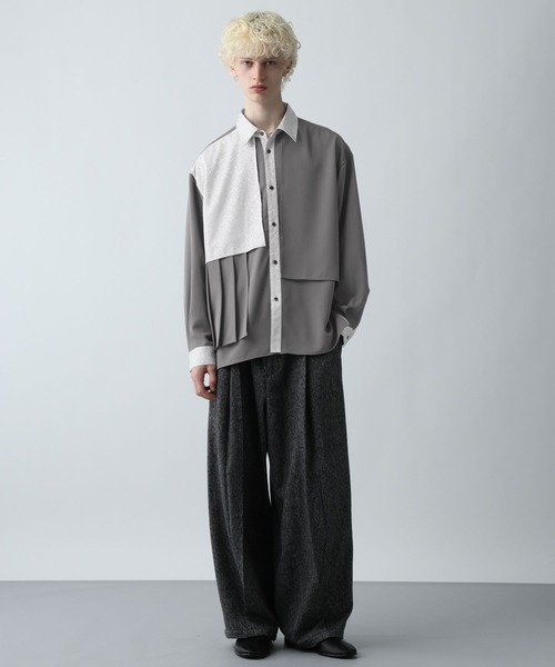 ジャガードアシメプリーツシャツ(HARE)（シャツ/ブラウス）｜HARE