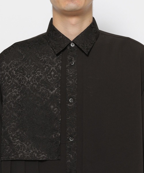 HARE（ハレ）の「ジャガードアシメプリーツシャツ(HARE)（シャツ/ブラウス・メンズ・グレー/ブルー/ブラック/パープル/グリーン/ライトグレー・FREE）」の19枚目の写真