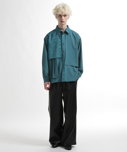 ジャガードアシメプリーツシャツ(HARE)（シャツ/ブラウス）｜HARE